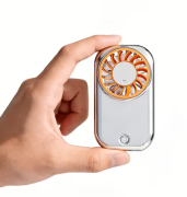 Mini-Handventilator, USB-wiederaufladbar, 5 Geschwindigkeiten, leise, tragbar, lange Akkulaufzeit – Taschenventilator für Reisen, Büro & Outdoor