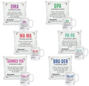 Kissen oder Tasse: Substantiv: Schwester, Bruder, Papa, Mama, Oma, Opa, Onkel, Tante